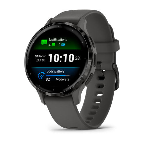 картинка Garmin Venu 3S, 41 мм, корпус и ремешок серого цвета, безель темно-серый от маркетплейса TEMA.shop