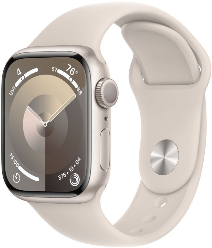 картинка Apple Watch Series 9, 41 мм, цвет корпуса сияющая звезда, ремешок цвета сияющая звезда, размер M/L от маркетплейса TEMA.shop