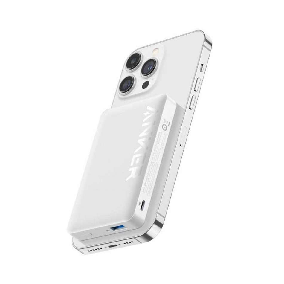 картинка Anker 334 MagGo Battery (PowerCore 10k) Power Bank, Qi 7.5W, PD20W, QC18W, белый от маркетплейса TEMA.shop