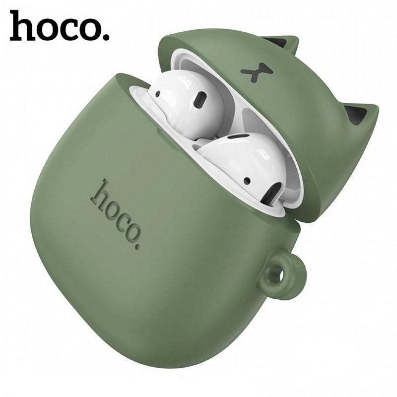 картинка Hoco EW45 Cute Cat BT5.3 TWS Headset зеленый кейс, 4h, белый от маркетплейса TEMA.shop