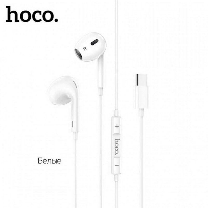 картинка Hoco M101 Max Cristal Grace Type-C Earphones, 1.2m, белый от маркетплейса TEMA.shop