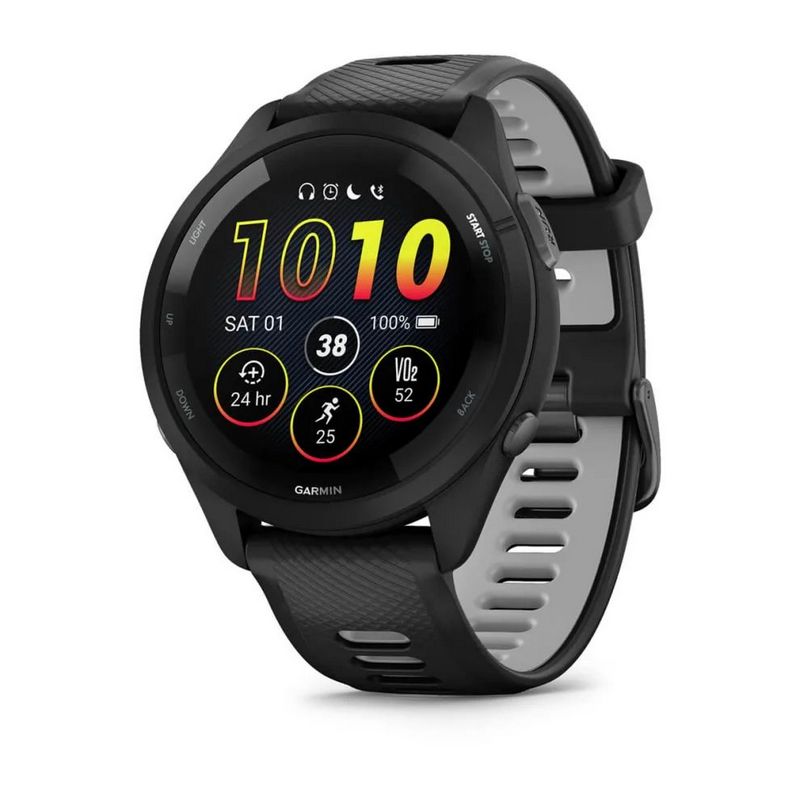 картинка Garmin Forerunner 265, 45 мм, цвет корпуса черный с ремешком черно-серого цвета от маркетплейса TEMA.shop