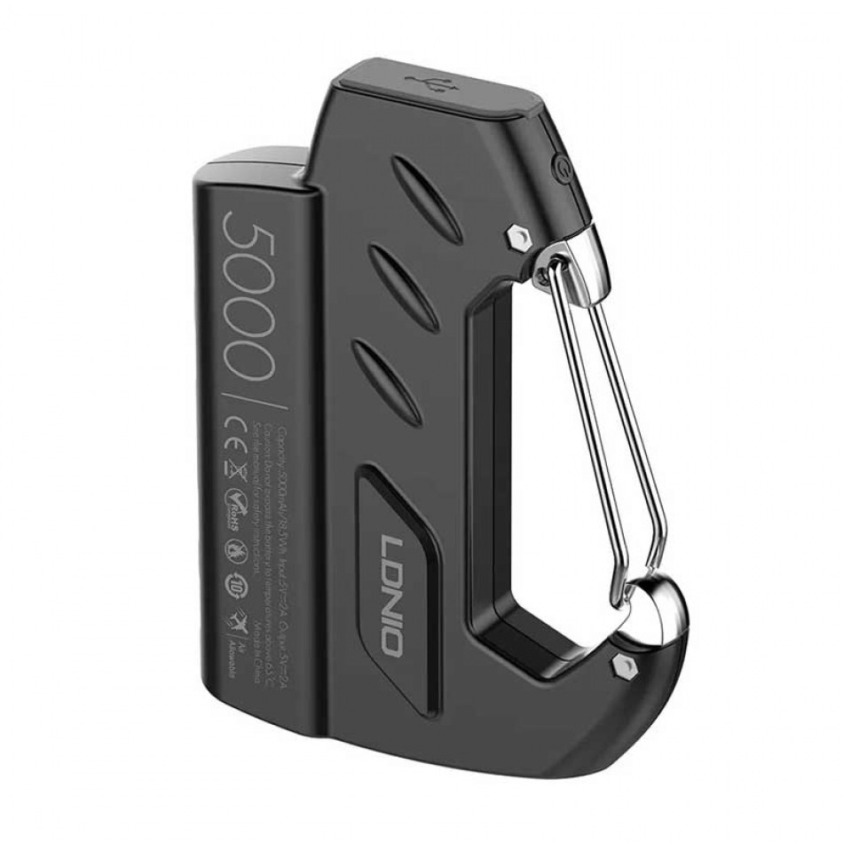 картинка LDNIO PR522 Keychain Power Bank 5000 mAh, с карабином, 1USB 2A, черный от маркетплейса TEMA.shop