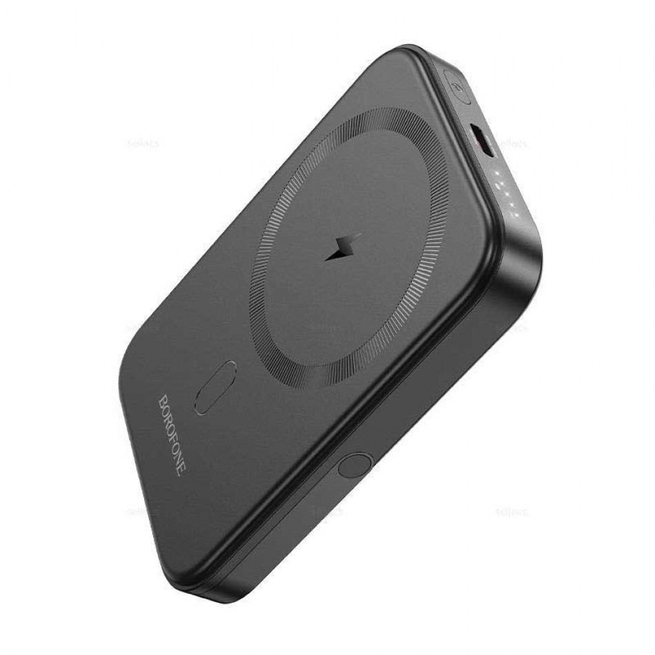 картинка Borofone BJ51 Kody PD20W magnetic wireless power bank 5000mAh with stand, черный от маркетплейса TEMA.shop