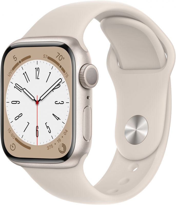 картинка Apple Watch Series 8, 41 мм, цвет корпуса сияющая звезда, ремешок цвета сияющая звезда, размер M/L от маркетплейса TEMA.shop