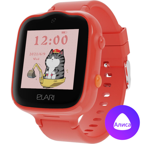 картинка Детские умные часы ELARI KidPhone 4G Bubble, цвет корпуса красный от маркетплейса TEMA.shop