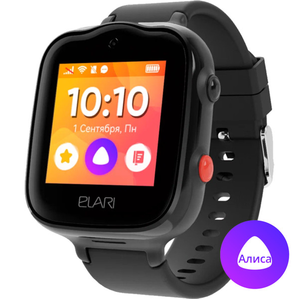 картинка Детские умные часы ELARI KidPhone 4G Bubble, цвет корпуса черный от маркетплейса TEMA.shop
