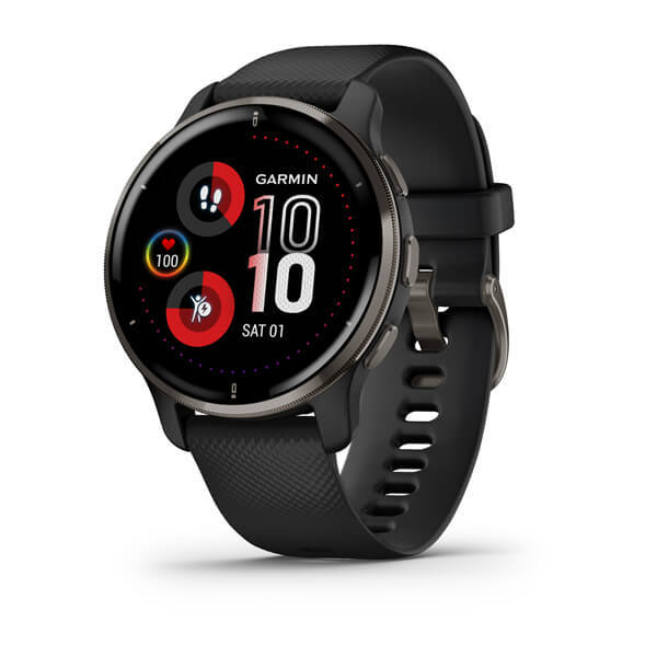 картинка Garmin Venu 2 Plus, 43 мм, корпус и ремешок черного цвета, серый безель от маркетплейса TEMA.shop