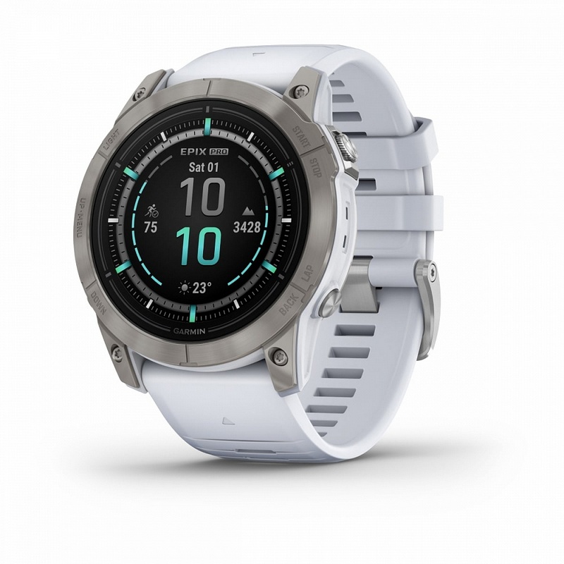 картинка Garmin Epix Pro (Gen 2), Sapphire, 51 мм, цвет корпуса белый, ремешок черного цвета от маркетплейса TEMA.shop