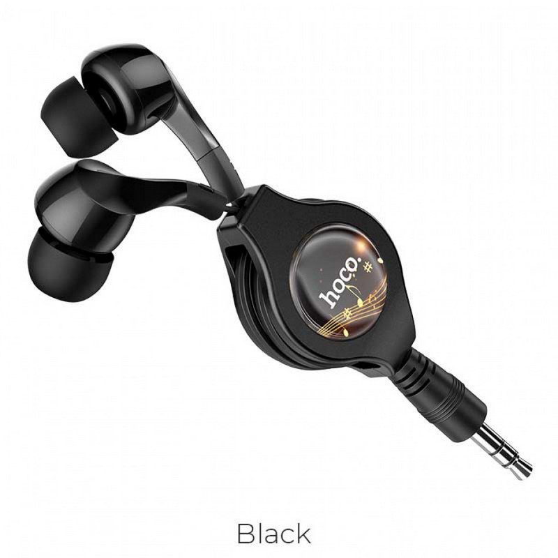картинка Hoco M68 Easy Clip Telescopic Earphones, черный от маркетплейса TEMA.shop