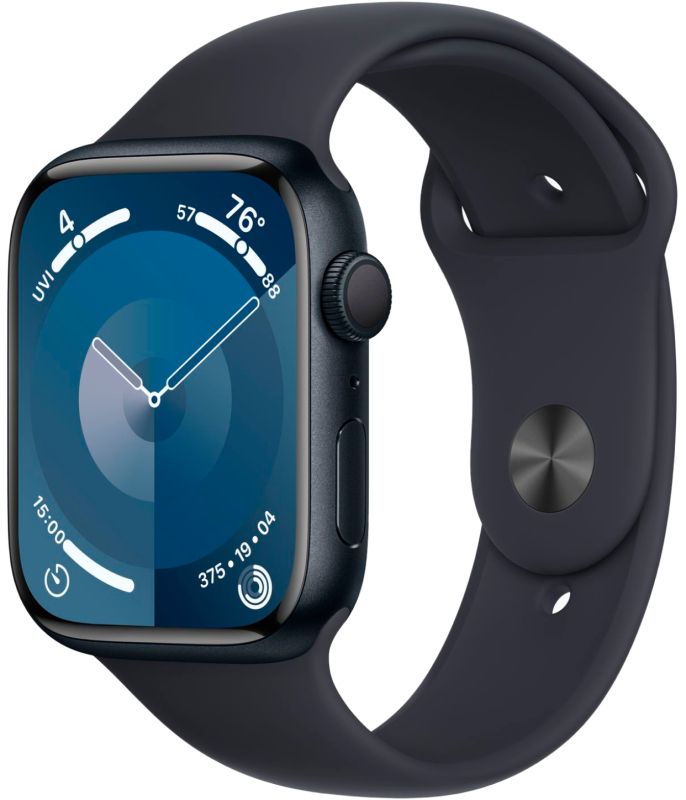 картинка Apple Watch Series 9, 41 мм, цвет корпуса темная ночь, ремешок цвета темная ночь, размер S/M от маркетплейса TEMA.shop