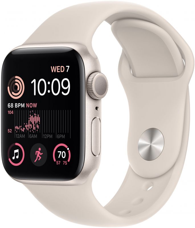 картинка Apple Watch SE 2022, 40 мм, цвет корпуса сияющая звезда, ремешок цвета сияющая звезда, размер S/M от маркетплейса TEMA.shop