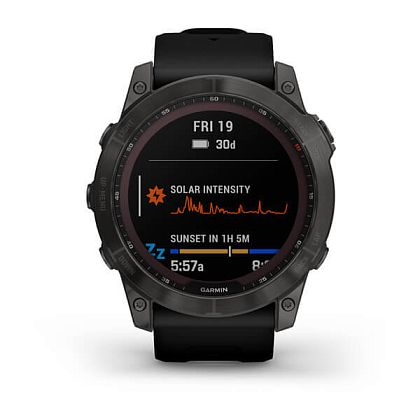 картинка Garmin Fenix 7X Sapphire Solar, 51 мм, цвет корпуса угольно-серый, ремешок черного цвета от маркетплейса TEMA.shop 3
