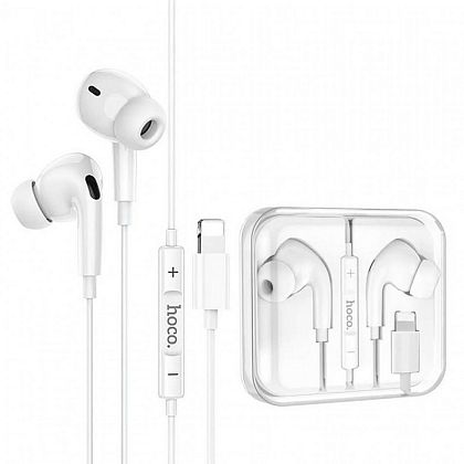 картинка Hoco M111 Pro Primero digital headset iP for Lightning, 1.2m, с lightning разъемом, белый от маркетплейса TEMA.shop 2