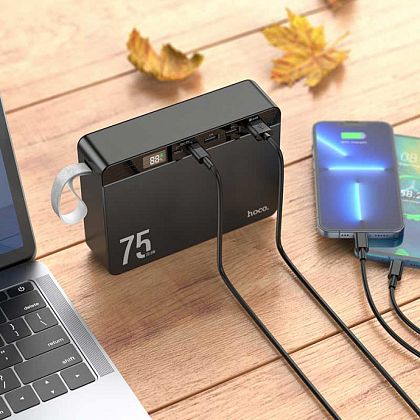 картинка Hoco J94 75000mAh Overlord Power Bank, 3xU+C, QC+PD20W, SCP 22.5W, LED, черный от маркетплейса TEMA.shop 5
