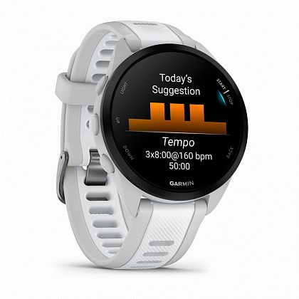 картинка Garmin Forerunner 165 Music, 43 мм, цвет корпуса белый с серым ремешком от маркетплейса TEMA.shop 4
