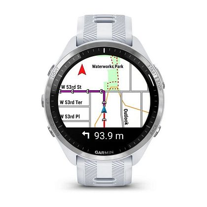 картинка Garmin Forerunner 965, 47.2 мм, цвет корпуса белый с ремешком белово цвета от маркетплейса TEMA.shop 3