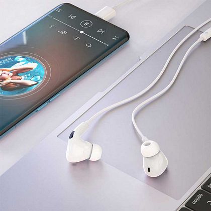 картинка Hoco M101 Pro Crystal Sound Type-C wire-controlled digital Earphones, 1.2m, белый от маркетплейса TEMA.shop 8