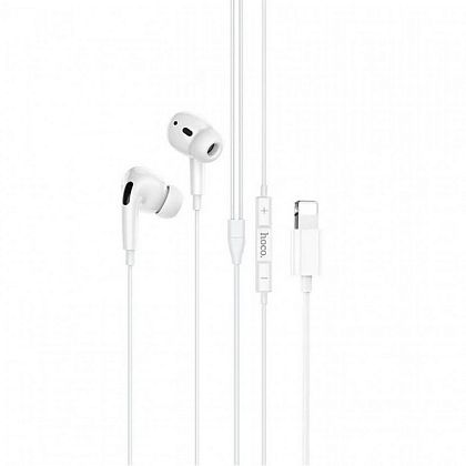 картинка Hoco M111 Pro Primero digital headset iP for Lightning, 1.2m, с lightning разъемом, белый от маркетплейса TEMA.shop 1