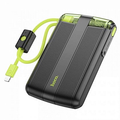 картинка Hoco J127 Mecha 10000mAh Power Bank, QC3.0, PD20W, LED, build-in C&L cables, черный от маркетплейса TEMA.shop 1