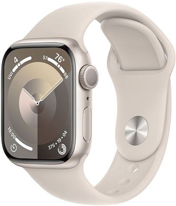 картинка Apple Watch Series 9, 41 мм, цвет корпуса сияющая звезда, ремешок цвета сияющая звезда, размер M/L от маркетплейса TEMA.shop 1