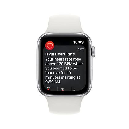 картинка Apple Watch SE 2022, 44 мм, корпус серебристого цвета, ремешок белого цвета, размер S/M от маркетплейса TEMA.shop 4