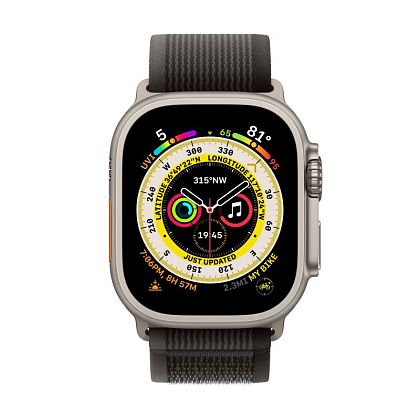 картинка Apple Watch Ultra GPS + Cellular, 49 мм, корпус из титана, ремешок серо-черного цвета, размер M/L от маркетплейса TEMA.shop 2