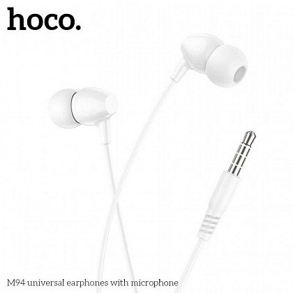 картинка Hoco M94 Earphones, белый от маркетплейса TEMA.shop 3