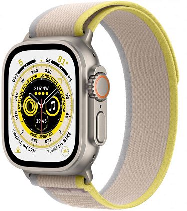картинка Apple Watch Ultra GPS + Cellular, 49 мм, корпус из титана, ремешок бежево-желтого цвета, размер S/M от маркетплейса TEMA.shop 1