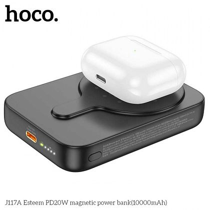 картинка Hoco J117A 10000mAh Esteern PD20W Magnetic Wireless Charging Power Bank, черный от маркетплейса TEMA.shop 4