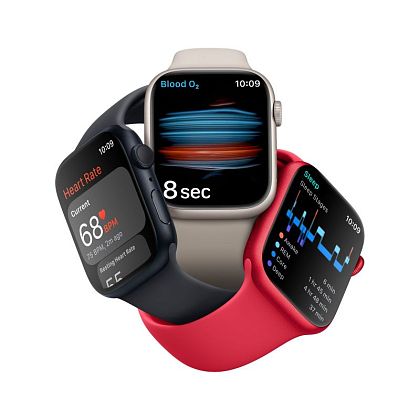 картинка Apple Watch Series 8, 41 мм, цвет корпуса темная ночь, ремешок цвета темная ночь, размер M/L от маркетплейса TEMA.shop 5