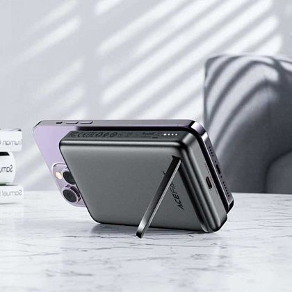 картинка AceFast M6 PWRup I Magnetic Wireless Charging Power Bank 10000mAh, Qi 15W, PD 20W, черный от маркетплейса TEMA.shop 6