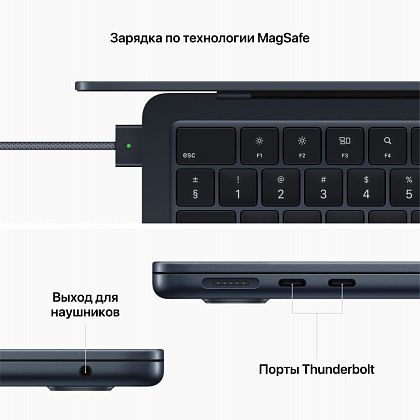 картинка Apple MacBook Air 13,6" (M2, 2022) 8 ГБ RAM, 256 ГБ SSD, полуночный черный от маркетплейса TEMA.shop 7