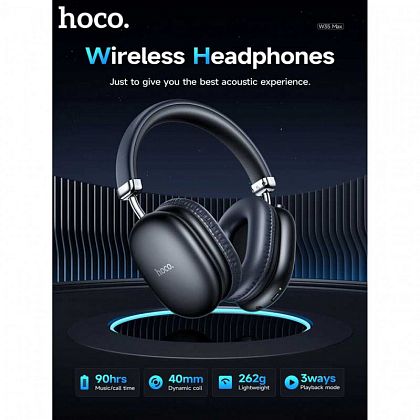 картинка Hoco W35 Max Joy BT Headphones, 90hours, BT 5.3, TF, черный от маркетплейса TEMA.shop 4