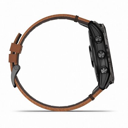 картинка Garmin Epix Pro (Gen 2), Sapphire, 51 мм, цвет корпуса угольно-серый, ремешок коричневый кожаный от маркетплейса TEMA.shop 5