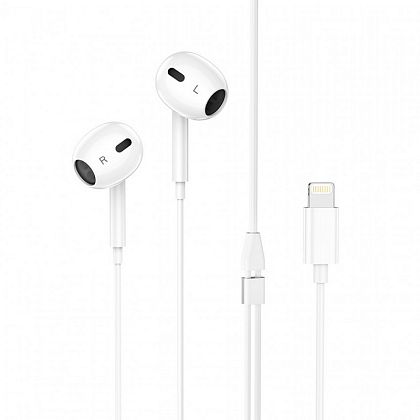 картинка Hoco M1 Max crystal earphones for iP with mic, с lightning разъемом, белый от маркетплейса TEMA.shop 4