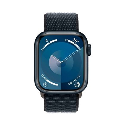 картинка Apple Watch Series 9, 41 мм, цвет корпуса темная ночь, нейлоновый ремешок цвета темная ночь от маркетплейса TEMA.shop 2