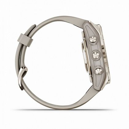 картинка Garmin Fenix 7S Pro Sapphire Solar, 42 мм, золотистый корпус, ремешок светло-песочного цвета от маркетплейса TEMA.shop 7