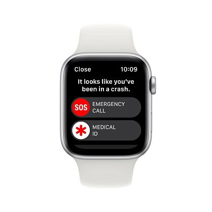 картинка Apple Watch SE 2022, 44 мм, корпус серебристого цвета, ремешок белого цвета, размер S/M от маркетплейса TEMA.shop 5