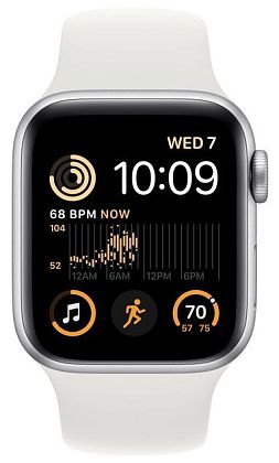 картинка Apple Watch SE 2022, 40 мм, корпус серебристого цвета, ремешок белого цвета, размер M/L от маркетплейса TEMA.shop 2