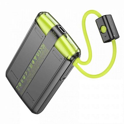 картинка Hoco J127 Mecha 10000mAh Power Bank, QC3.0, PD20W, LED, build-in C&L cables, черный от маркетплейса TEMA.shop 4