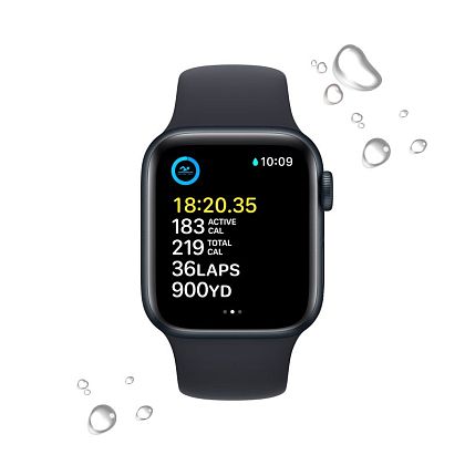 картинка Apple Watch SE 2022, 40 мм, цвет корпуса темная ночь, ремешок цвета темная ночь, размер S/M от маркетплейса TEMA.shop 3