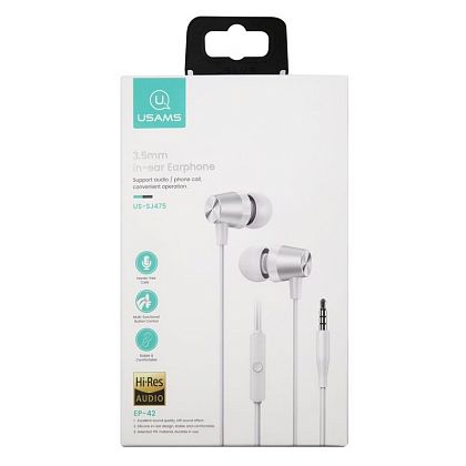 картинка Usams EP-42 In-ear Earphone, 1.2m (US-SJ475), белый от маркетплейса TEMA.shop 3