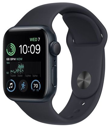 картинка Apple Watch SE 2022, 40 мм, цвет корпуса серый космос, ремешок цвета темная ночь, размер M/L от маркетплейса TEMA.shop 1