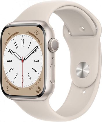 картинка Apple Watch Series 8, 45 мм, цвет корпуса сияющая звезда, ремешок цвета сияющая звезда, размер M/L от маркетплейса TEMA.shop 1
