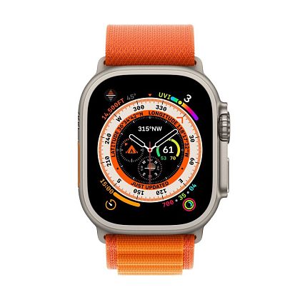 картинка Apple Watch Ultra GPS + Cellular, 49 мм, корпус из титана, ремешок оранжевого цвета, размер L от маркетплейса TEMA.shop 2