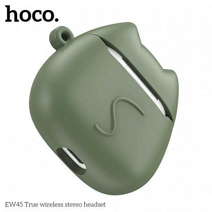 картинка Hoco EW45 Cute Cat BT5.3 TWS Headset зеленый кейс, 4h, белый от маркетплейса TEMA.shop 5
