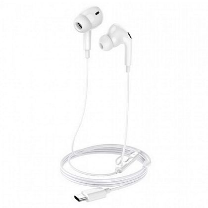 картинка Hoco M101 Pro Crystal Sound Type-C wire-controlled digital Earphones, 1.2m, белый от маркетплейса TEMA.shop 1