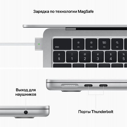 картинка Apple MacBook Air 13,6" (M2, 2022) 16 ГБ RAM, 1 ТБ SSD, серебристый от маркетплейса TEMA.shop 2