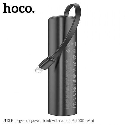 картинка Hoco J113 5000mAh Energy-bar Power Bank with cable iP, черный от маркетплейса TEMA.shop 4